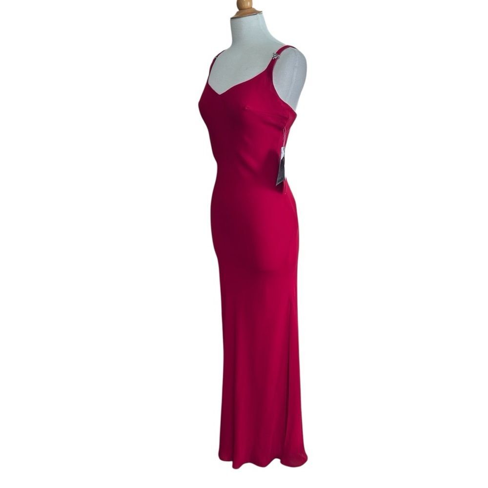 NWT Vintage Zum Zum Red Bias Cut Evening Gown - Size 9/10 - Picture 8 of 10